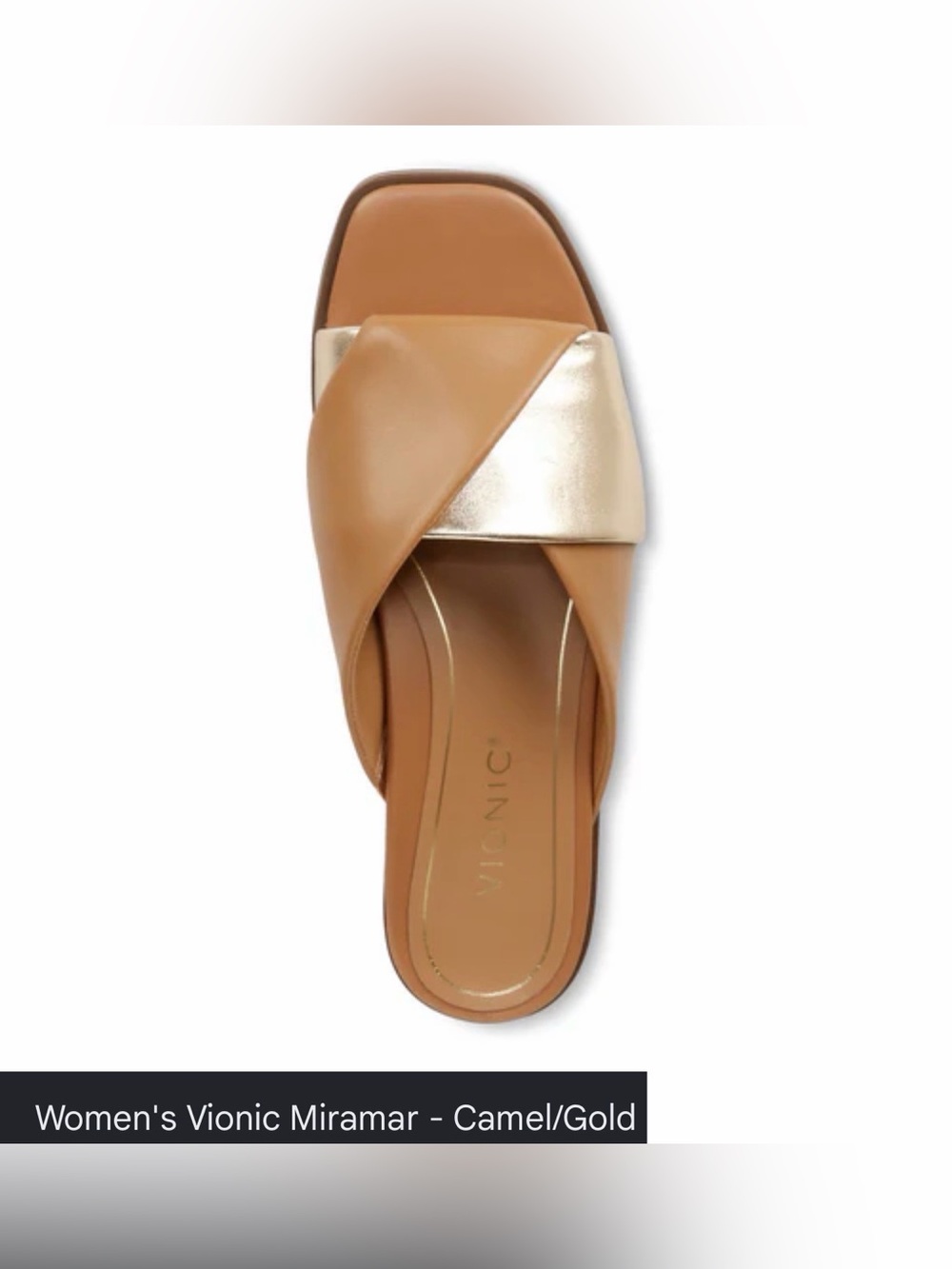 Vionic Women's Miramar Camel/Gold Sandal
Size 7, NWT